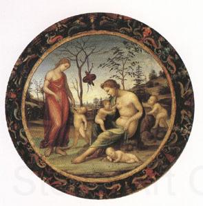 Giovanni Sodoma Sacred and Profane Love with Anteros,Eros and Two Other Cupids (mk05) Spain oil painting art